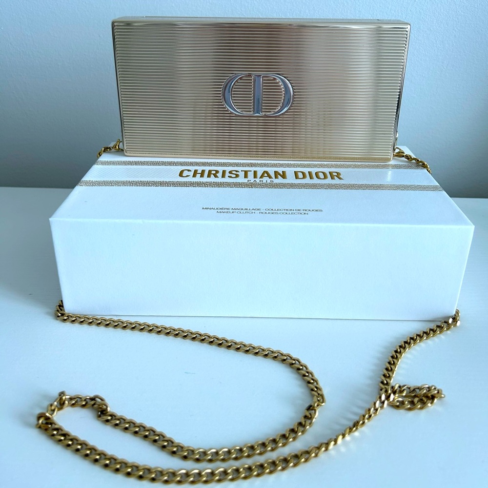 Dior Rouge Makeup Clutch in Gold